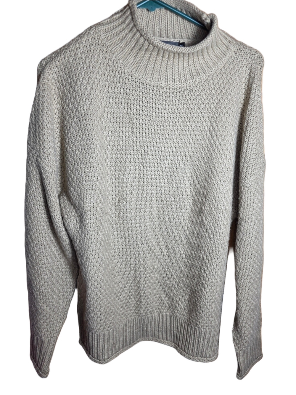 Source Unknown Beige Cowl Neck Sweater Medium